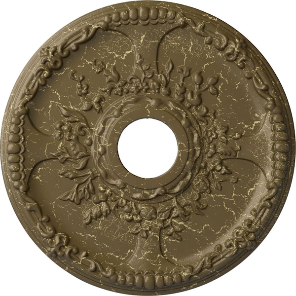 Ekena Millwork Antioch Medallion (Canopies up to 3 1/2"), 18"OD x 3 1/2"ID x 1 3/8"P, Mississippi Mud Crackle CM18SEMMC - main